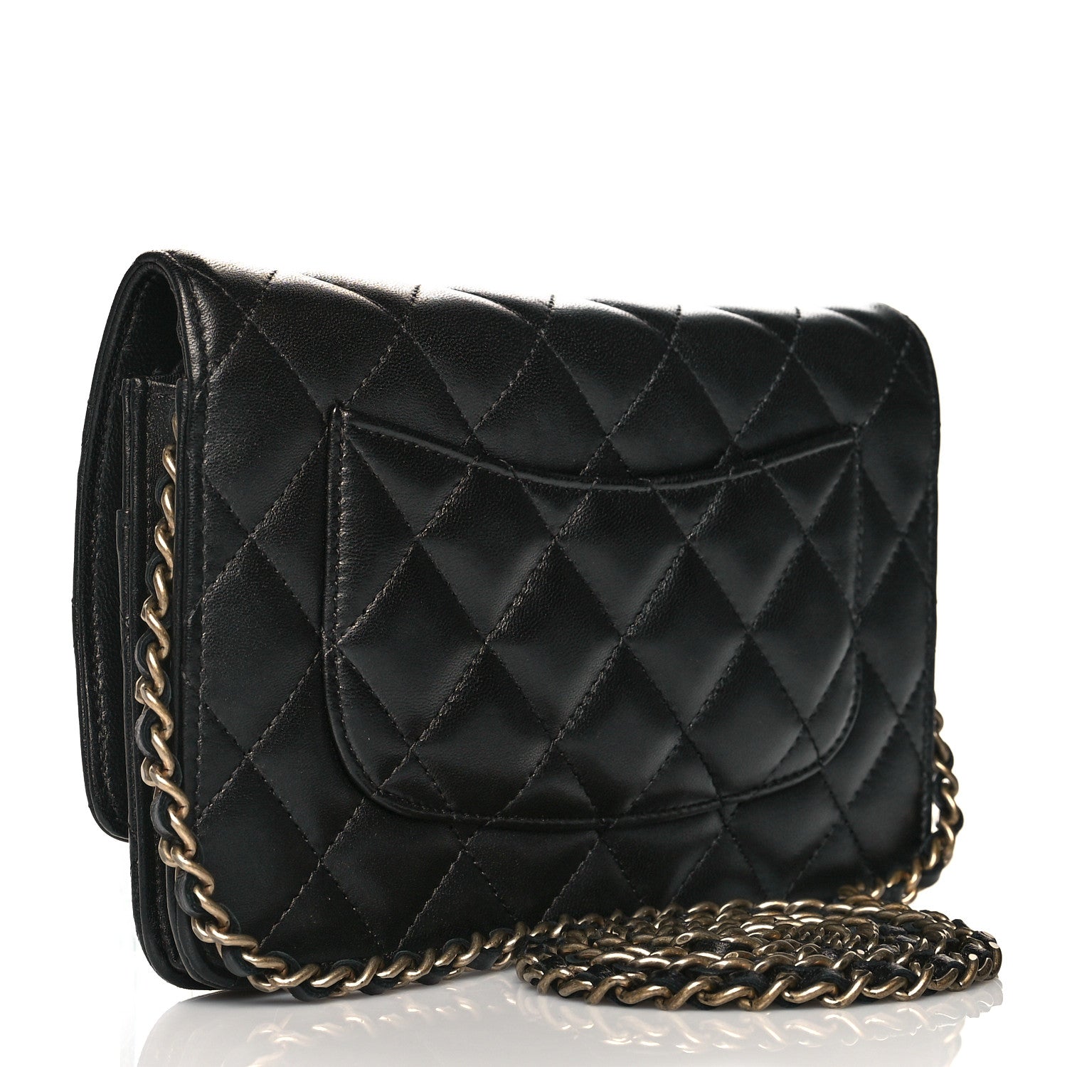 Chanel Lambskin Quilted Reissue Wallet On Chain WOC Black 3 of 8