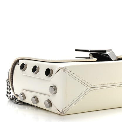 Jimmy Choo Smooth Calfskin Lockett Petite Shoulder Bag White 7 of 9