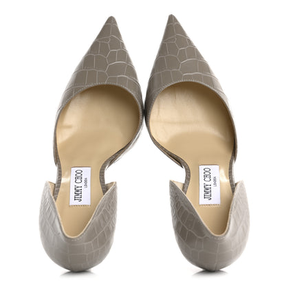 Jimmy Choo Crocodile Embossed Calfskin Addison d'Orsay Pump 38 Sand 2 of 7