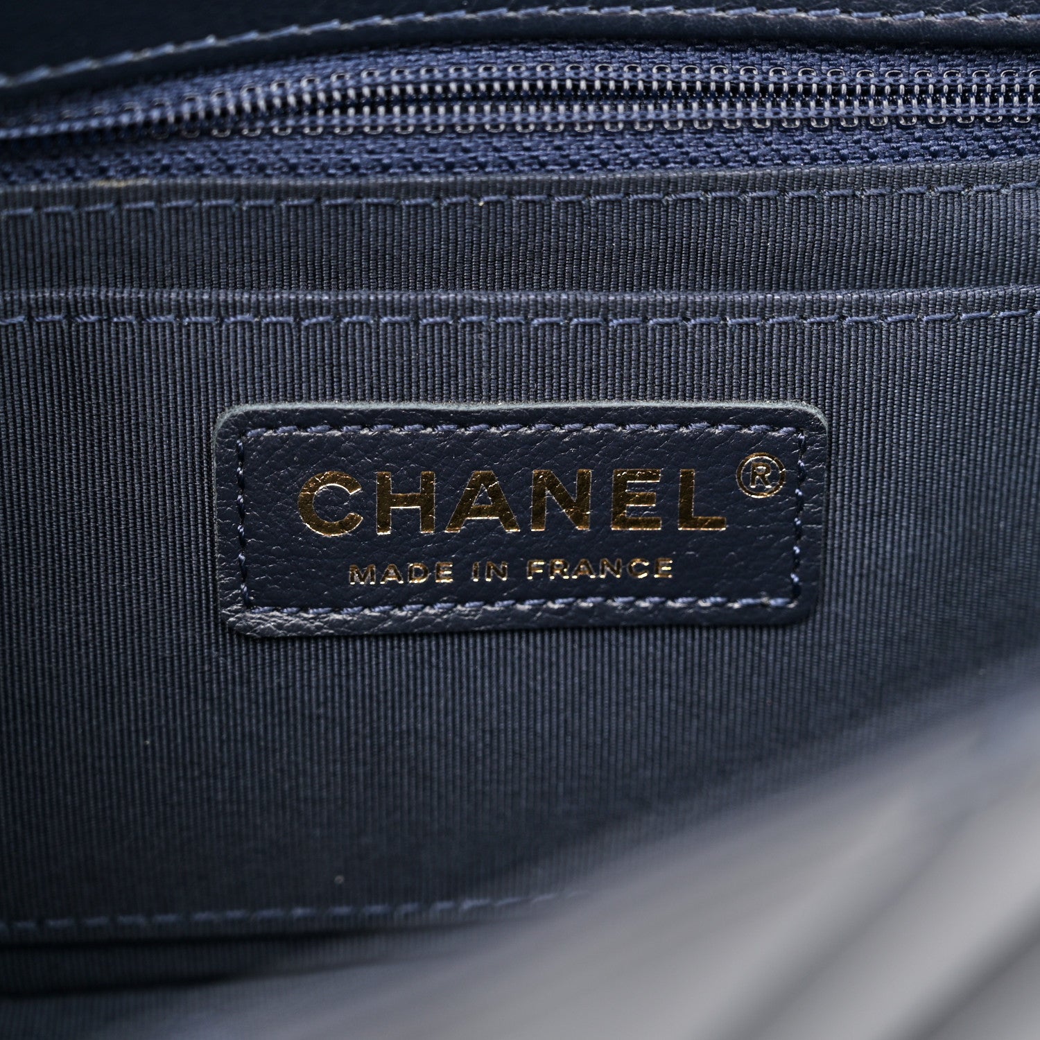 Chanel Calfskin Chevron Quilted Mini Statement Flap Navy Blue 6 of 12