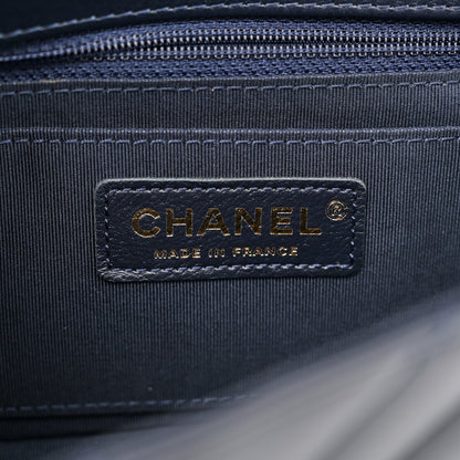 Chanel Calfskin Chevron Quilted Mini Statement Flap Navy Blue 6 of 12