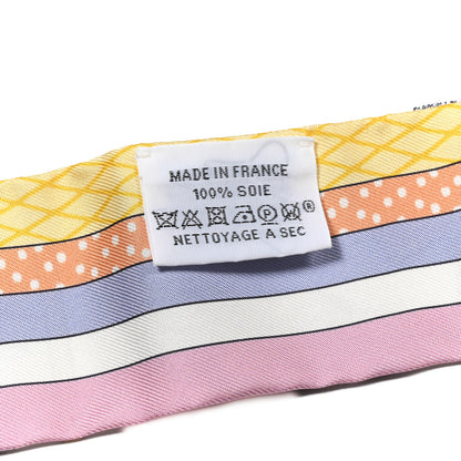 Hermes Silk Twilly Grand Theatre Nouveau White Vert Abricot 3 of 4