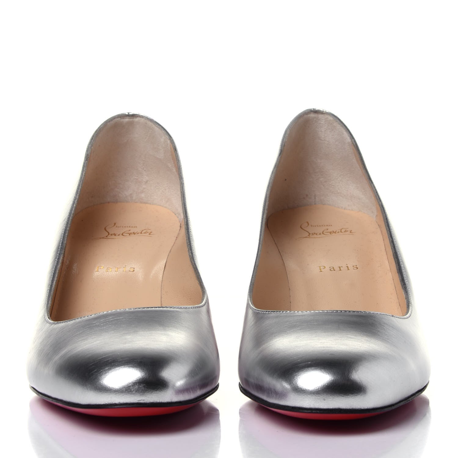 Christian Louboutin Metallic Calfskin Miss Sab 55 Pumps 41 Silver 2 of 10