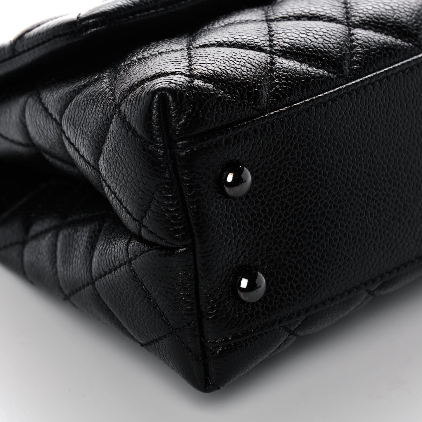 Caviar Quilted Mini Coco Handle Flap So Black