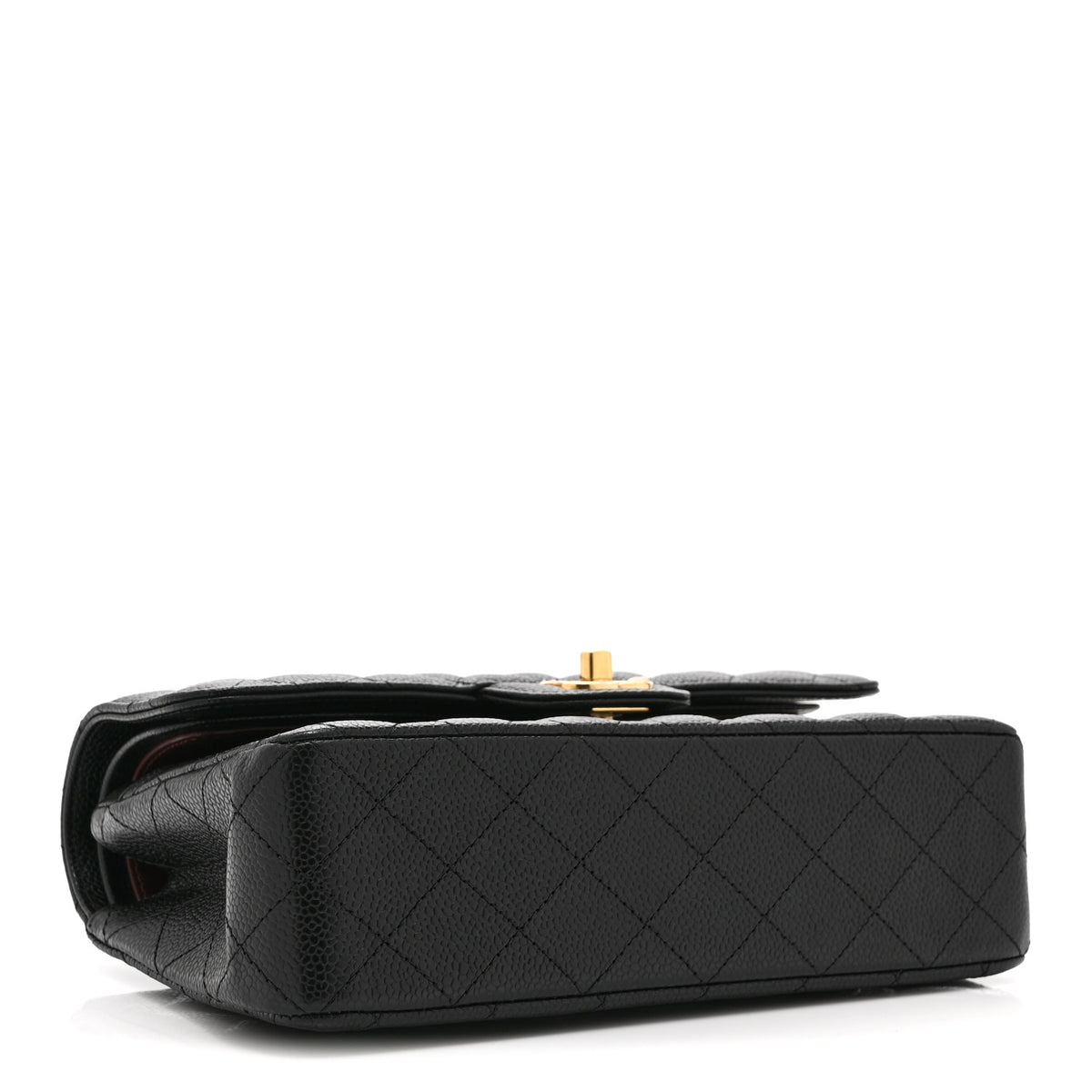 Caviar Quilted Small Double Flap Black