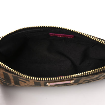 Fendi Zucca Vitello Elite Mini Pouch Crossbody Tobacco Fuxia 4 of 6