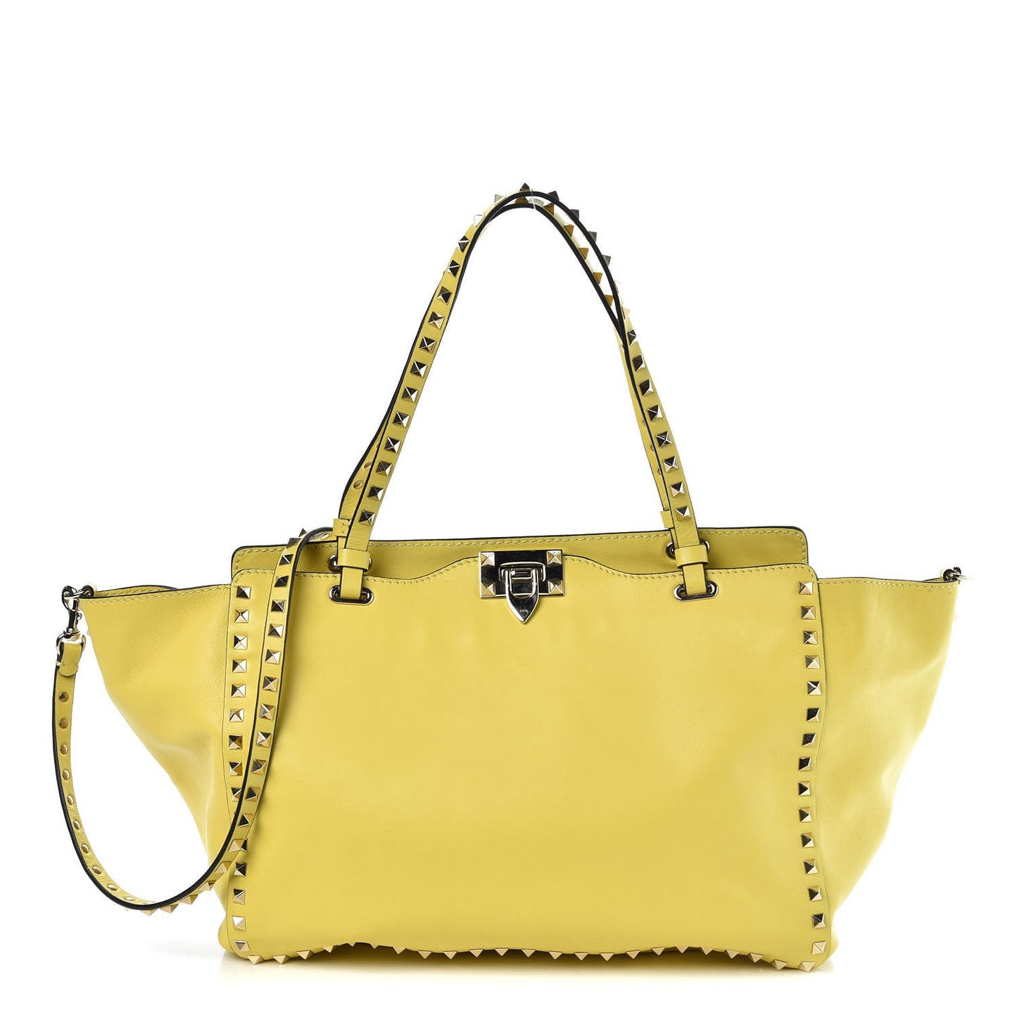Vitello Medium Rockstud Tote Yellow