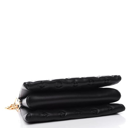 Louis Vuitton Lambskin Embossed Monogram Coussin PM Black 4 of 12