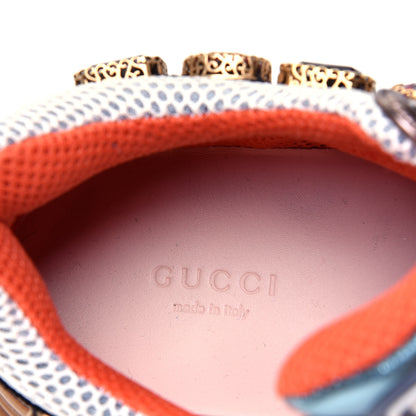 Gucci X SEGA Metallic Calfskin Mesh Removable Crystals Womens Flashtrek Sneakers 36 Rame Mystic White Lago 9 of 10