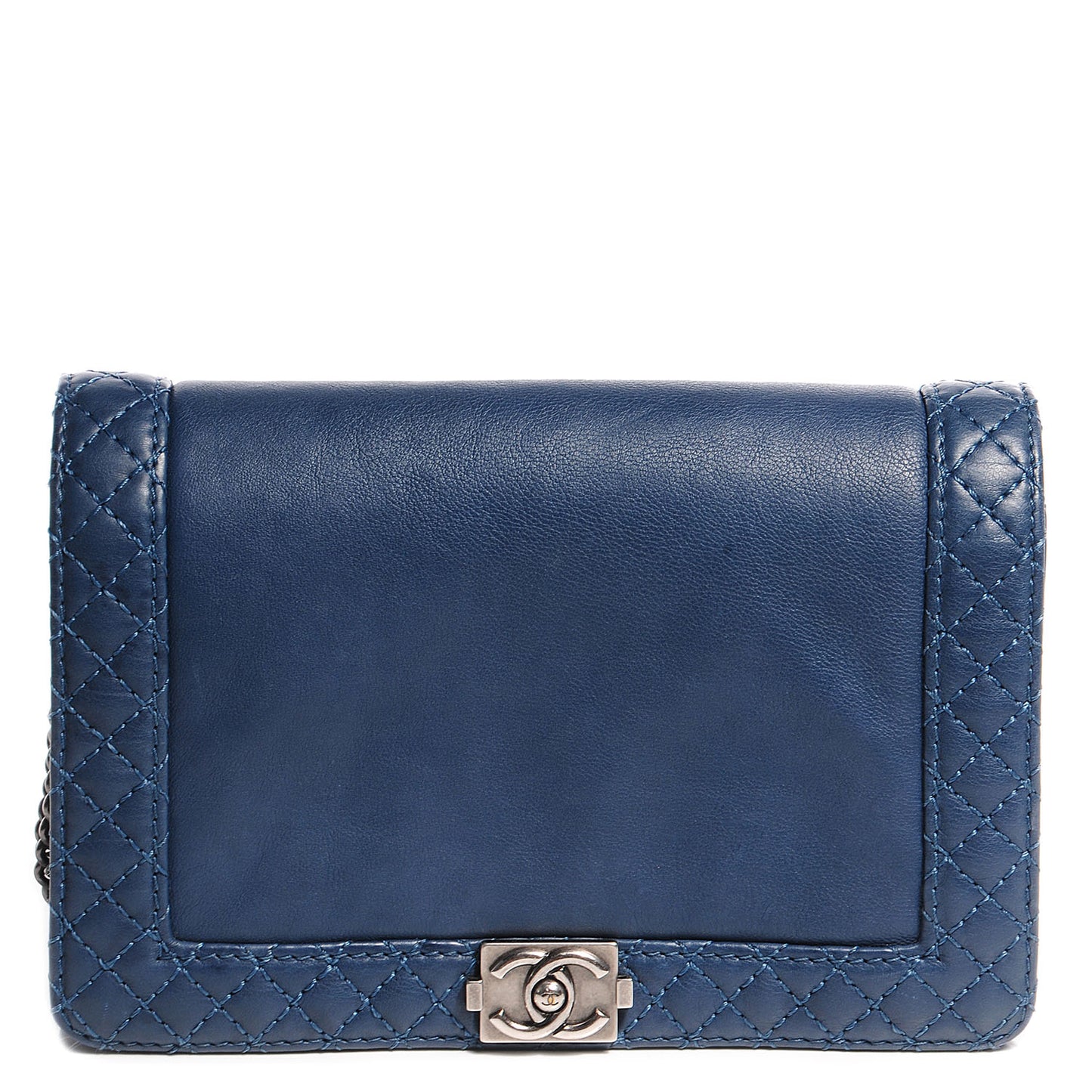 Calfskin Small Boy Reverso Flap Dark Blue