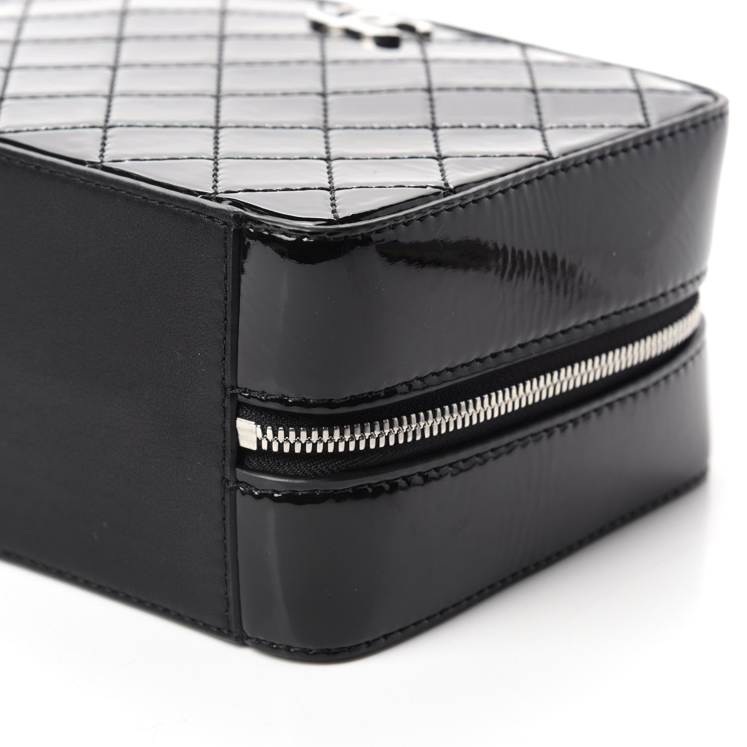 Chanel Patent Quilted Travel Kit Vanity Case Black 7 of 11