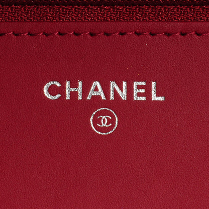 Chanel Caviar Quilted Boy Wallet On Chain WOC Red 7 of 9