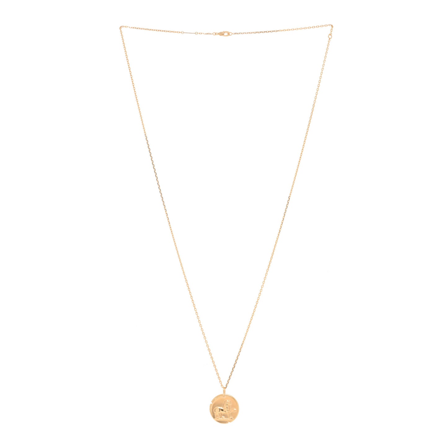 18K Yellow Gold Zodiac Leo Pendant Necklace