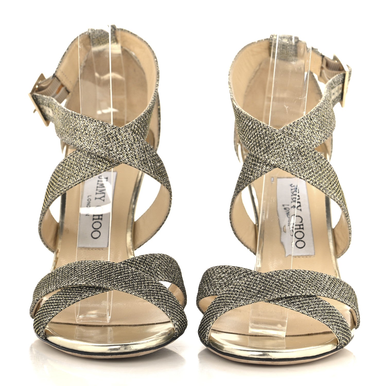 Jimmy Choo Glitter Lottie Sandals 39.5 Gold 6 of 8
