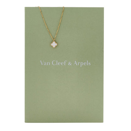 Van Cleef & Arpels 18K Yellow Gold Mother of Pearl Sweet Alhambra Pendant Necklace 5 of 5