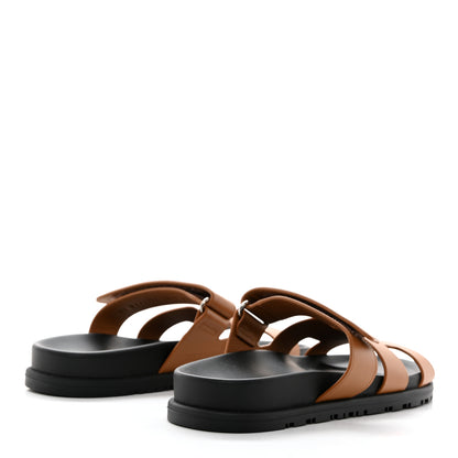 Hermes Calfskin Womens Chypre Sandals 37.5 Naturel 4 of 9