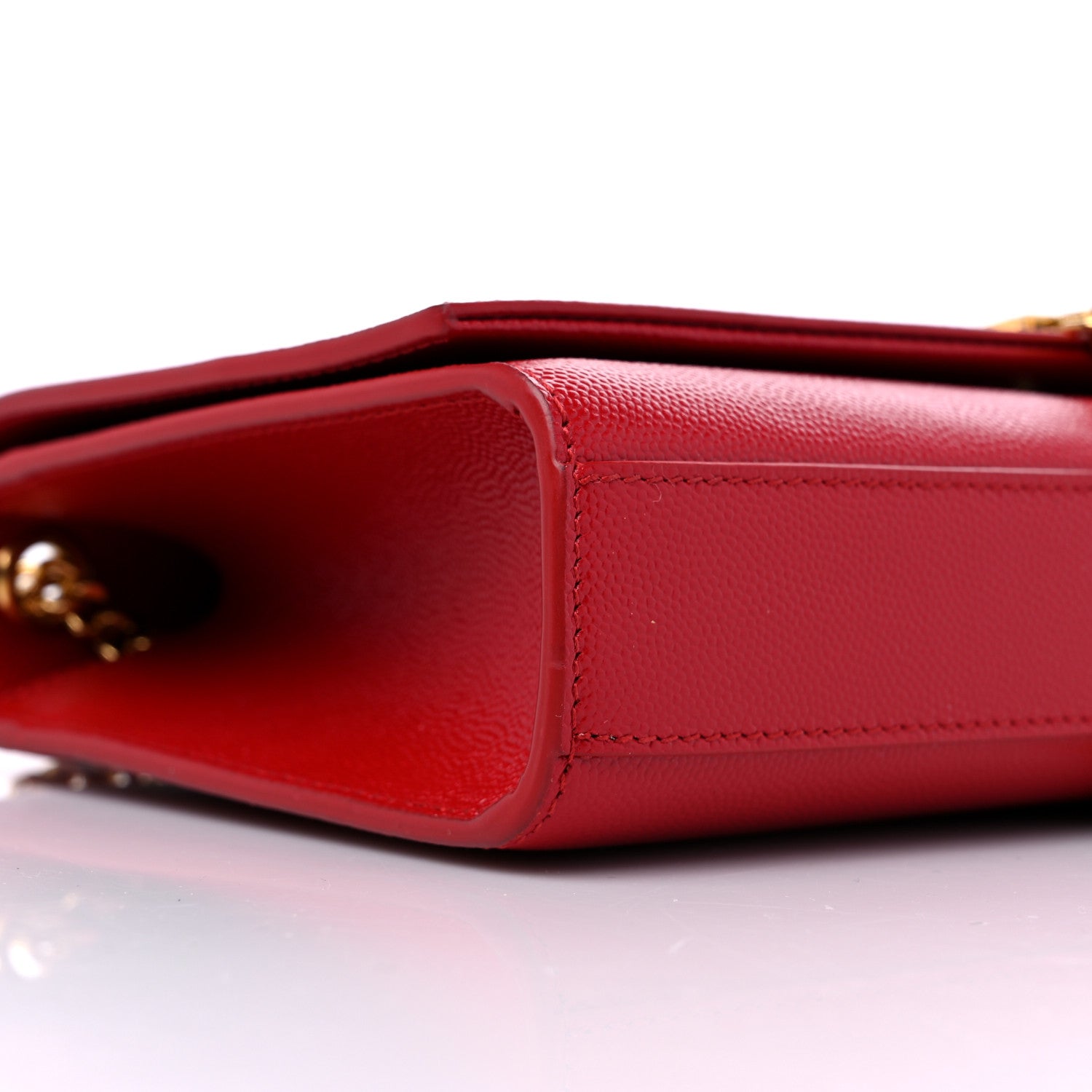 Saint Laurent Grain De Poudre Medium Classic Monogram Kate Tassel Satchel Red 8 of 9
