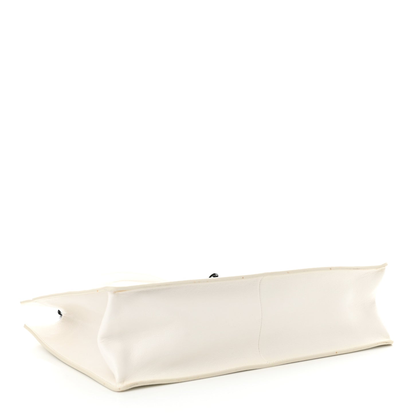 Caviar Quilted My Everything Large Shopping Tote White Black
