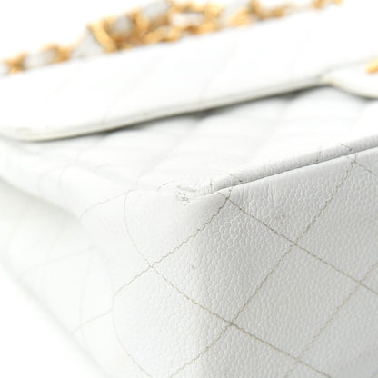 Chanel Caviar Quilted Jumbo Single Flap White 8 of 20