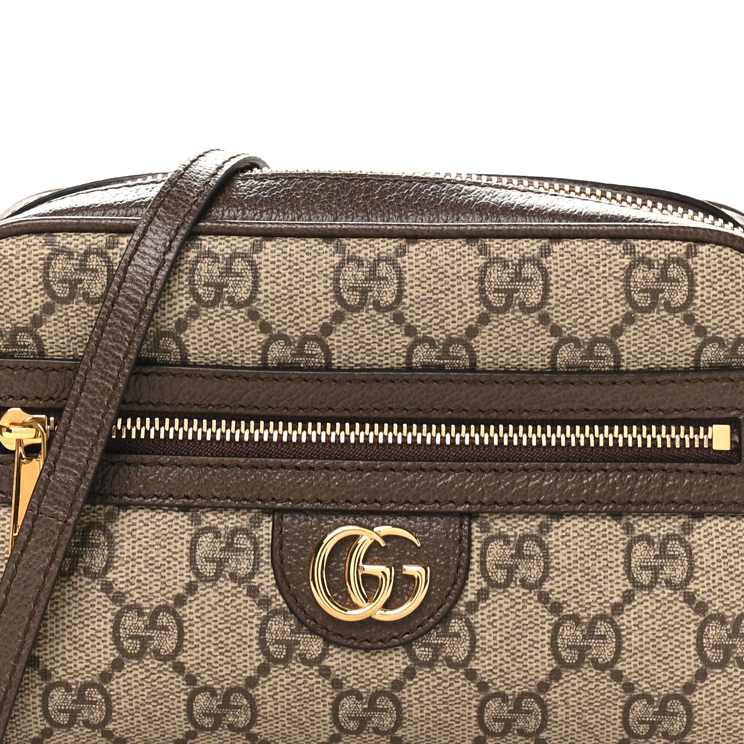 Gucci Denim Monogram Textured Dollar Calfskin Super Mini Ophidia Shoulder Bag Beige Ebony New Acero 8 of 10