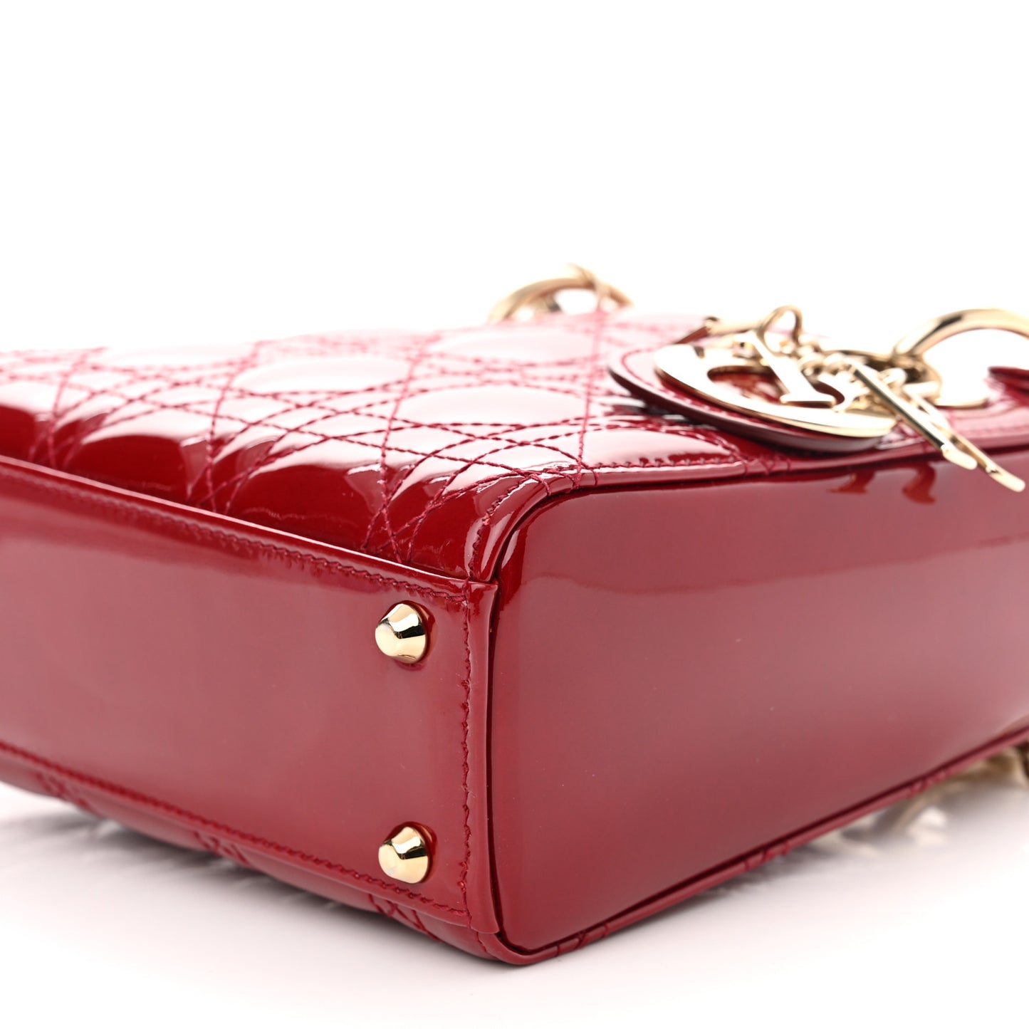 Patent Cannage Mini Lady Dior Red