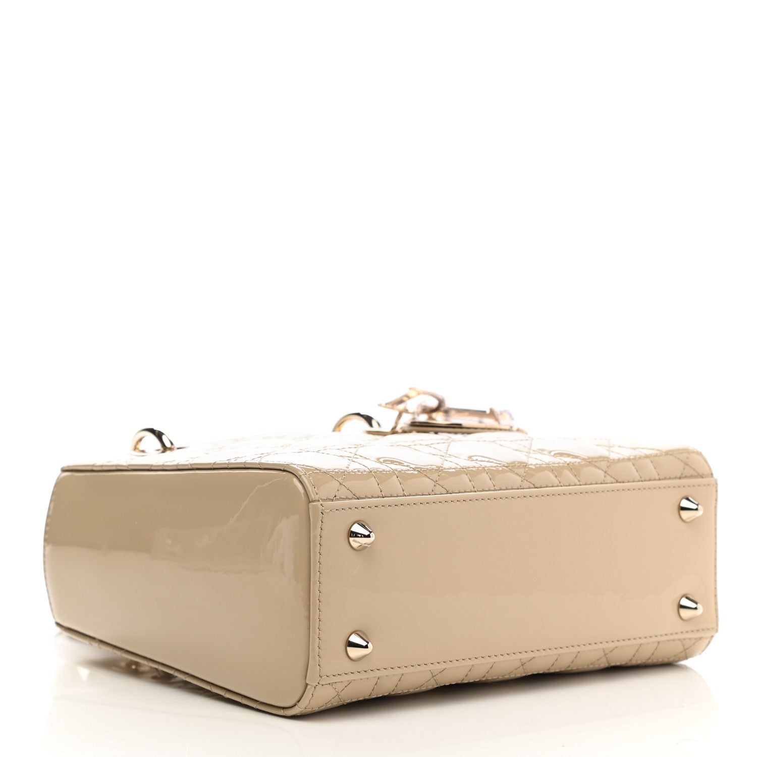 Christian Dior Patent Cannage Small Lady Dior Beige 4 of 9