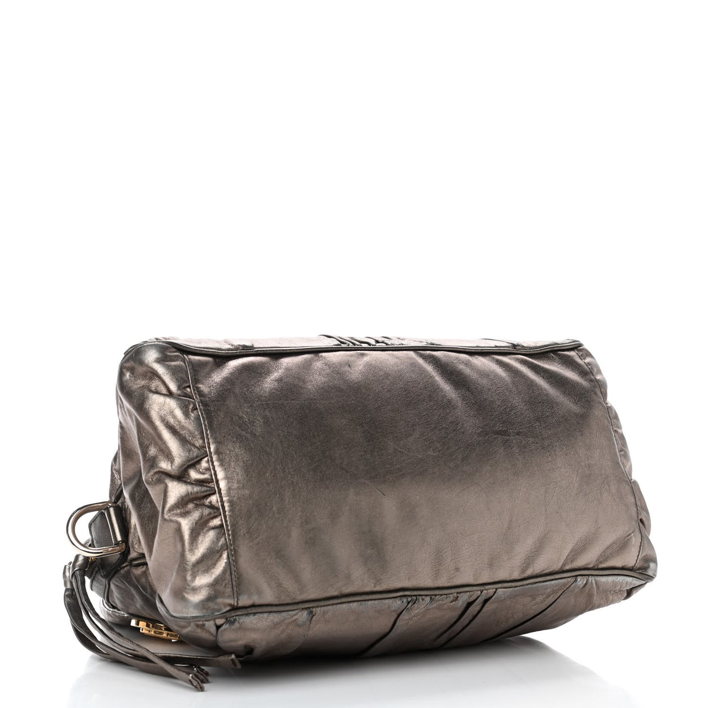 Metallic Medium Hysteria Top Handle Bag Gold