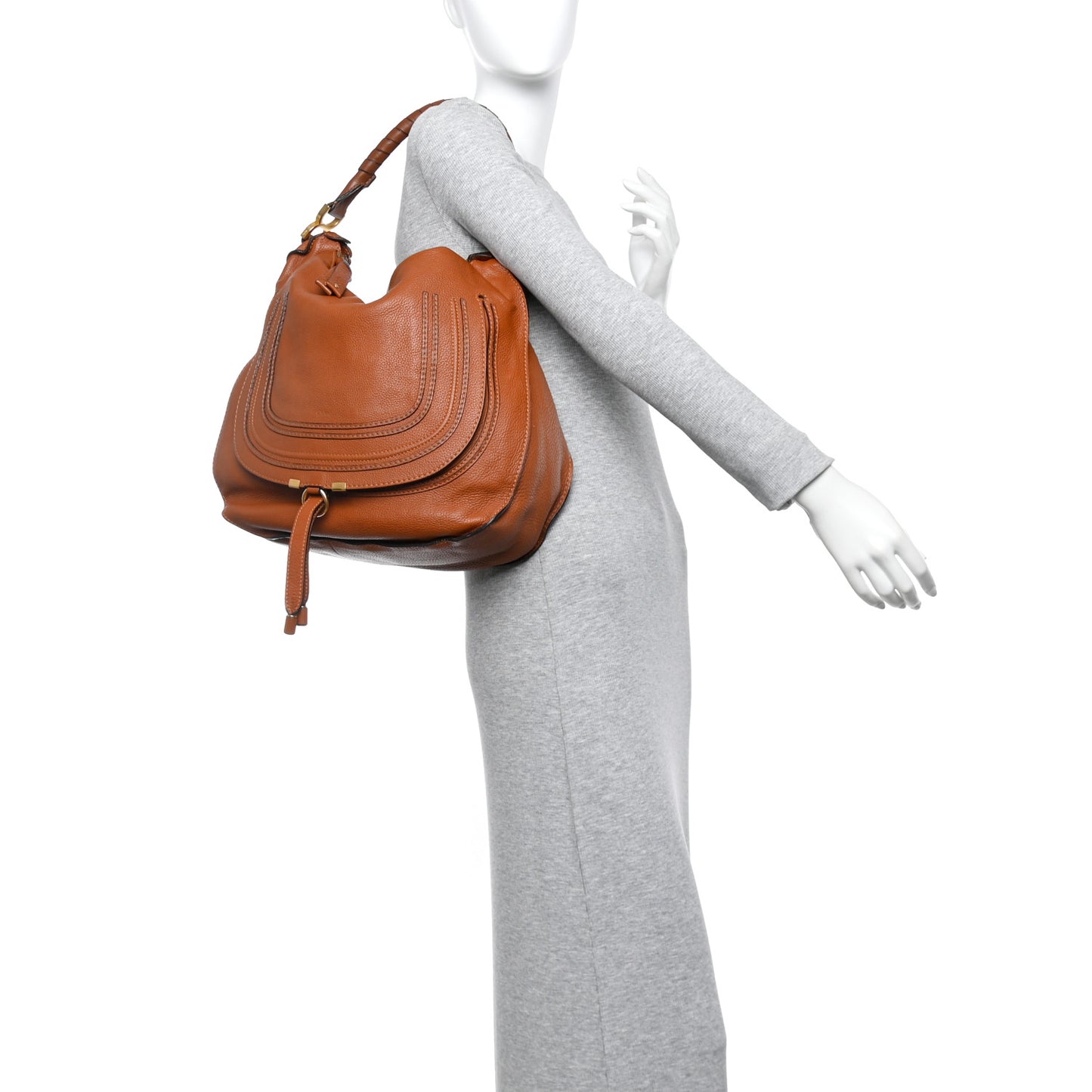 Calfskin Large Marcie Hobo Tan