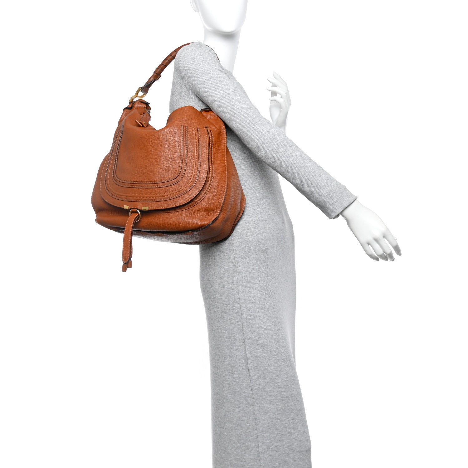 Chloe Calfskin Large Marcie Hobo Tan 2 of 14