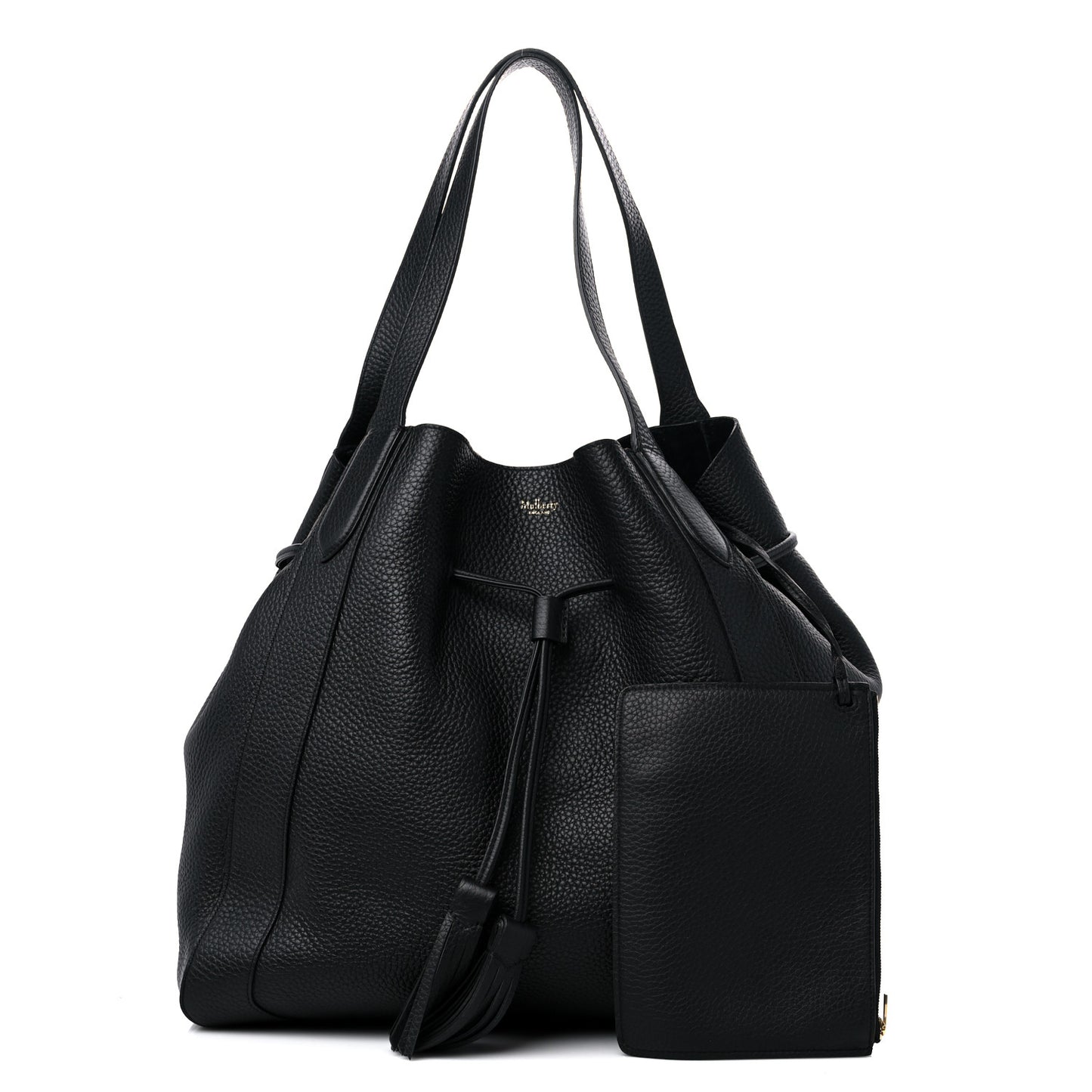 Heavy Grain Calfskin Small Millie Tote Black