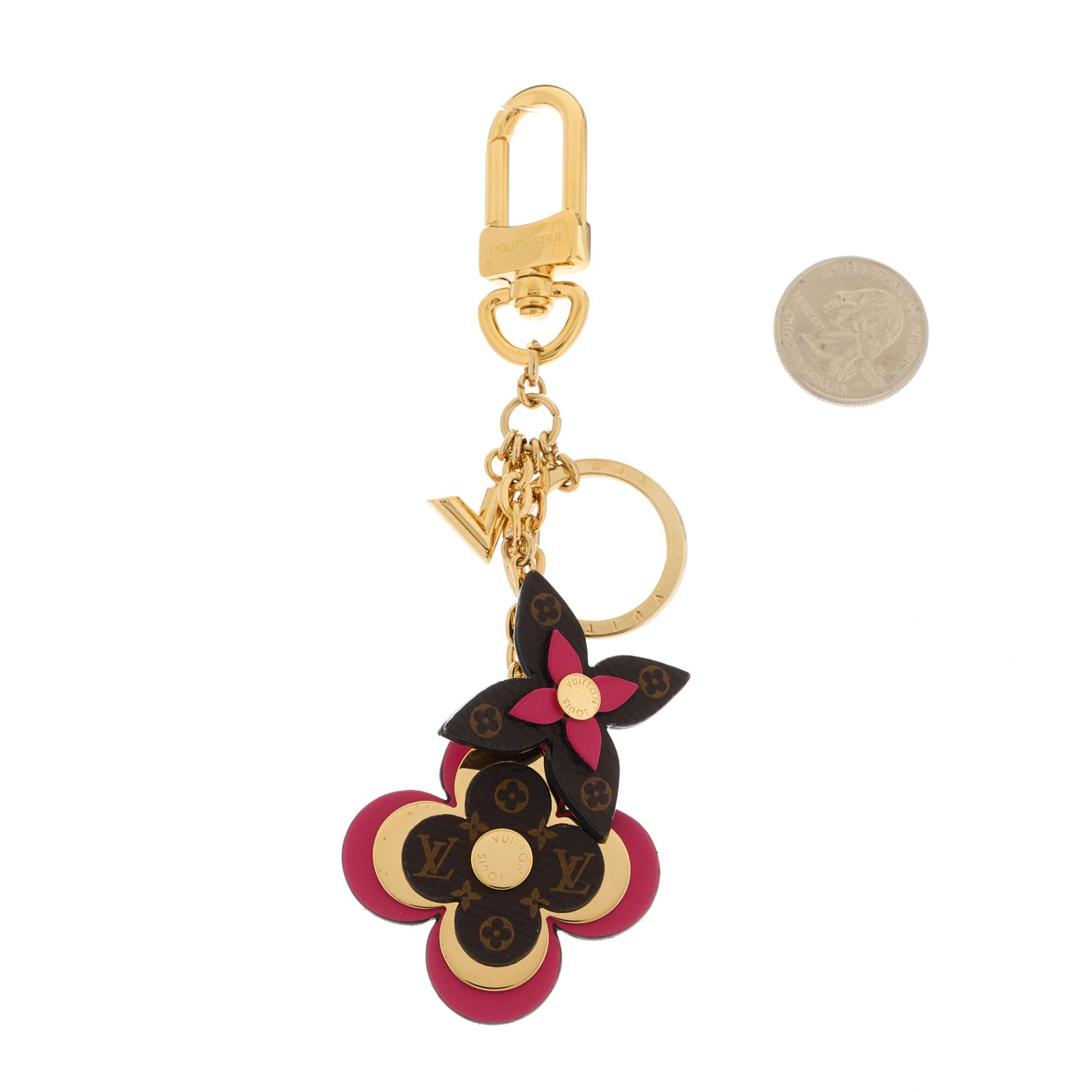 Louis Vuitton Monogram Blooming Flowers Bag Charm Key Holder Brown 2 of 5
