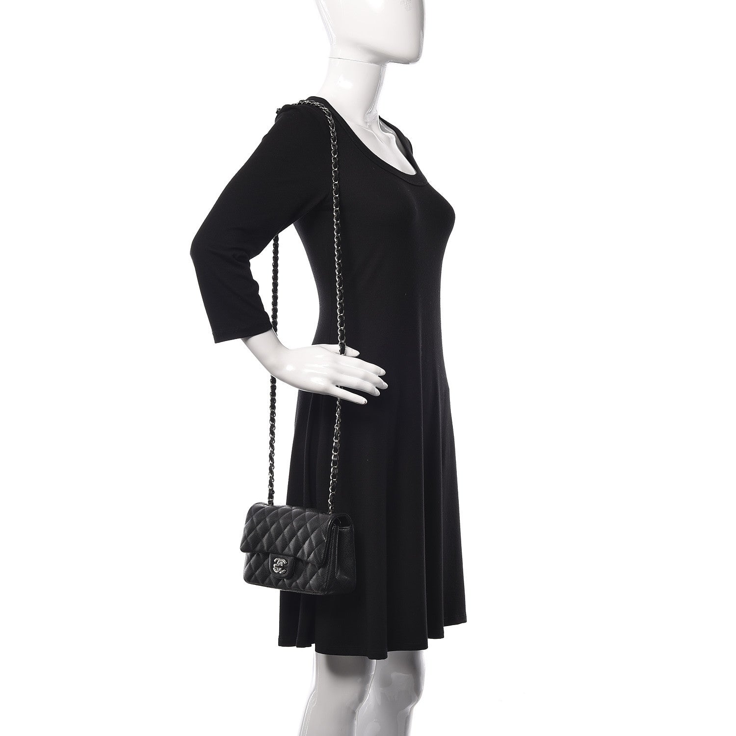 Chanel Caviar Quilted Mini Rectangular Flap Black 2 of 10