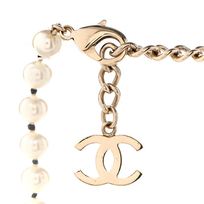 Chanel Pearl Lambskin CC Vintage Allure Necklace Gold 5 of 7