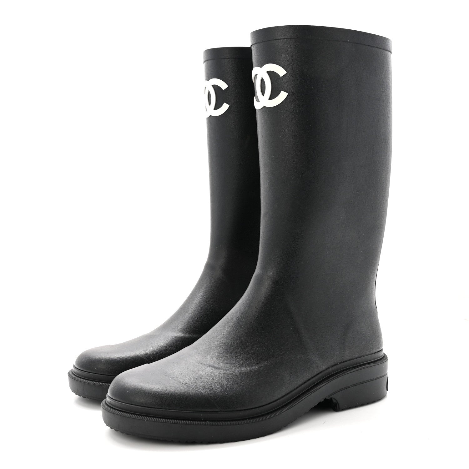 Chanel Caoutchouk CC High Boots 40 Black 4 of 8