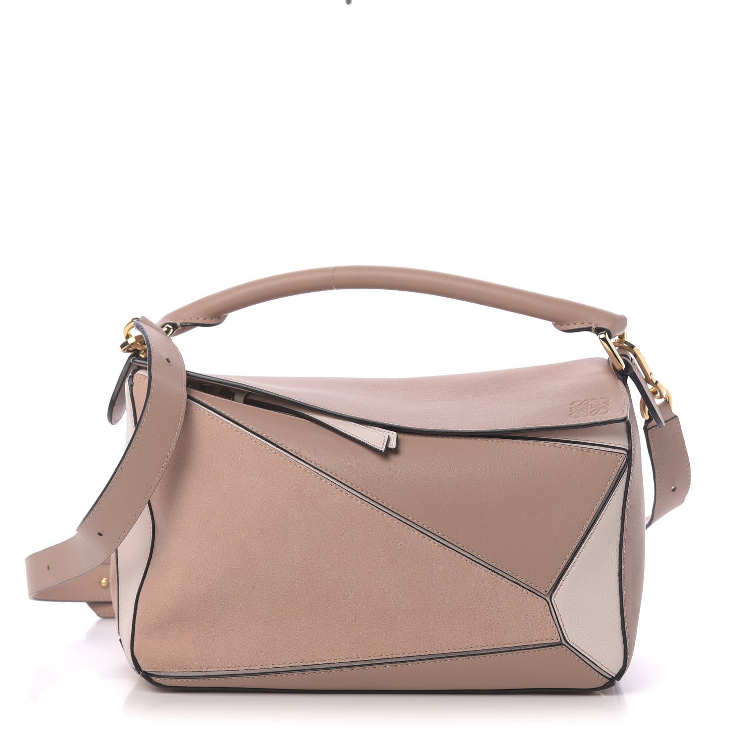 Loewe Calfskin Suede Medium Puzzle Bag Blush 1 of 10