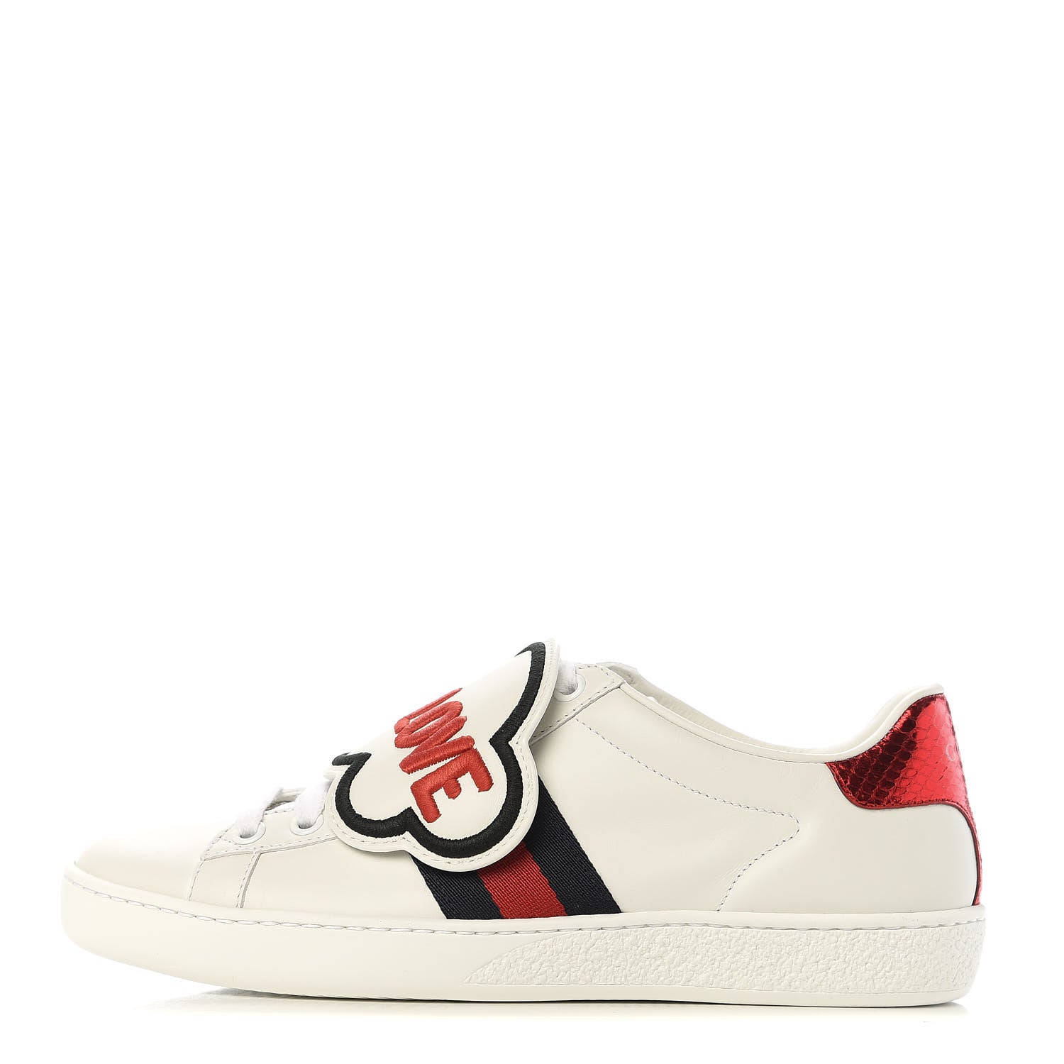 Gucci Calfskin Ayers Blind For Love Embroidered Womens Ace Sneakers 35.5 White 1 of 11