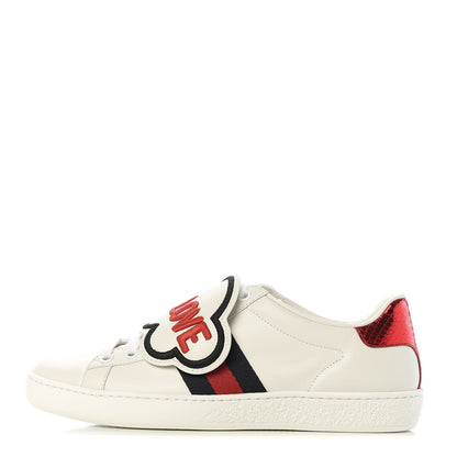 Gucci Calfskin Ayers Blind For Love Embroidered Womens Ace Sneakers 35.5 White 1 of 11