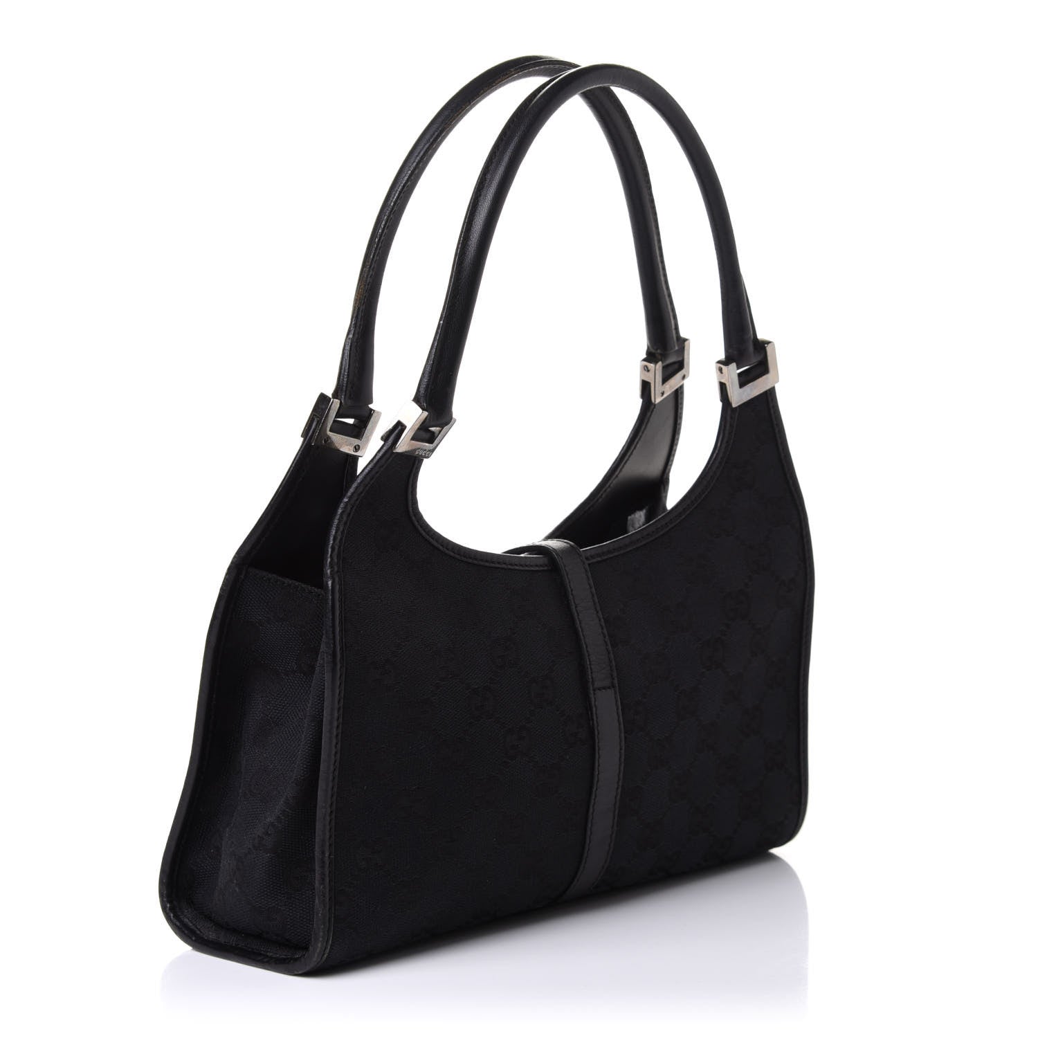 Gucci Monogram Bardot Shoulder Bag Black 2 of 10