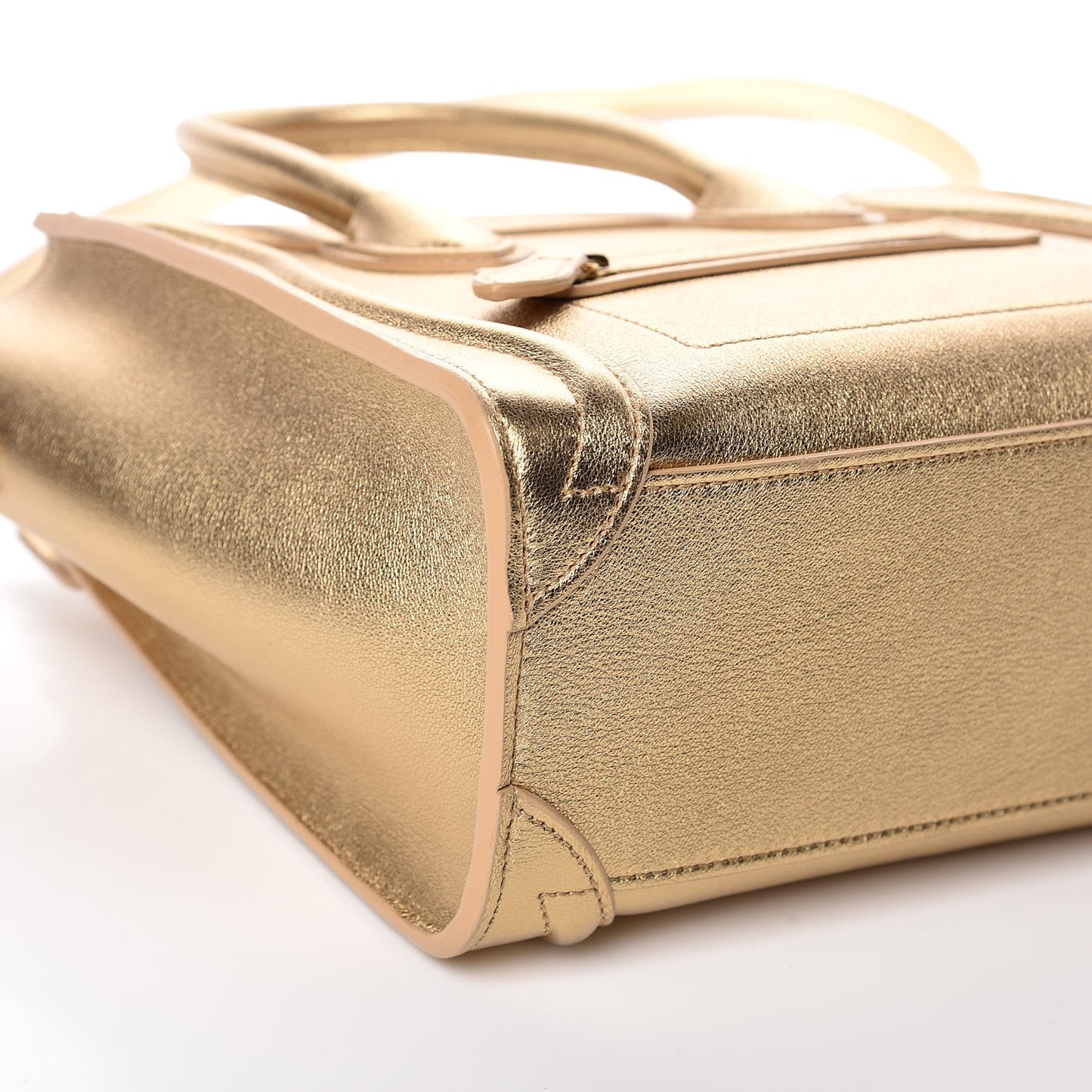 Laminated Lambskin Nano Luggage Gold