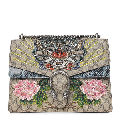 Gucci GG Supreme Monogram Python Embroidered Medium Dionysus Shoulder Bag 1 of 11