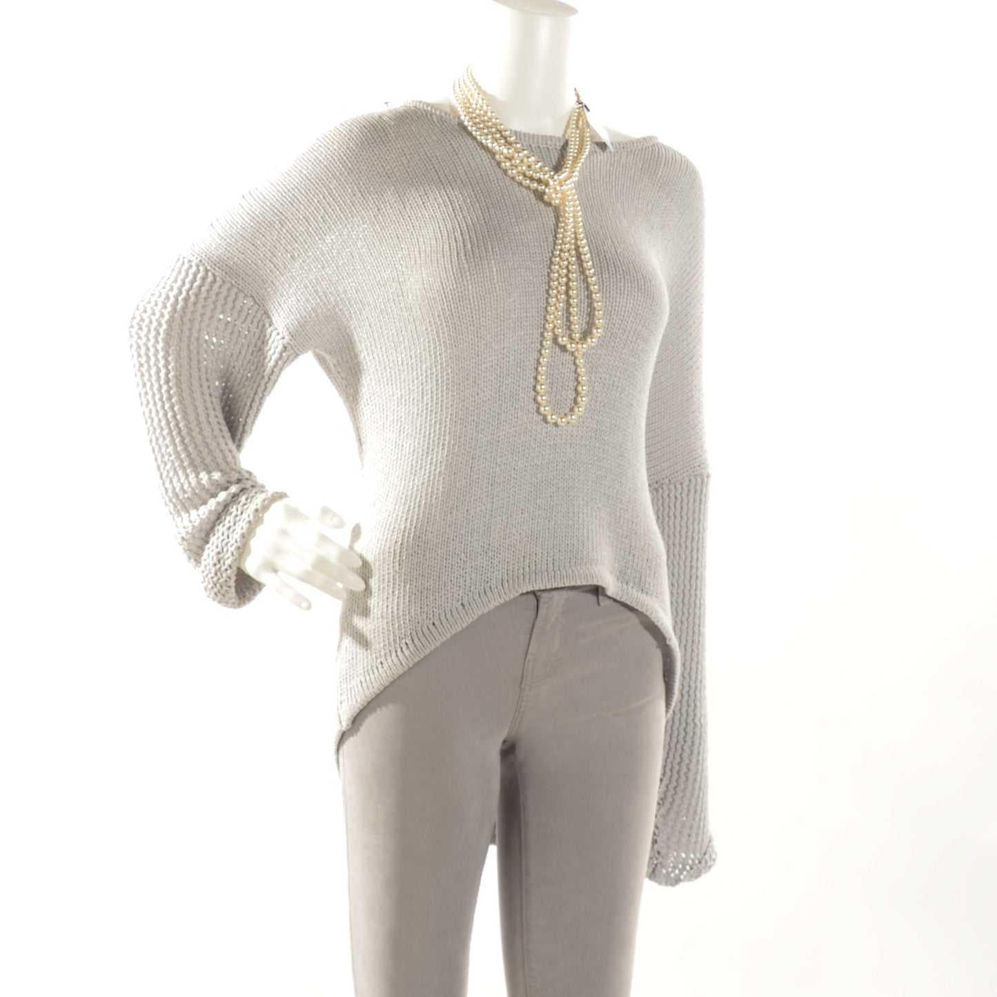 Pearl CC Long Necklace Light Gold