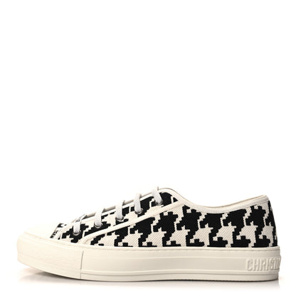Christian Dior Canvas Macro Houndstooth Embroidered Womens Walk'N'Dior Low Top Sneakers 41 White Black 1 of 9