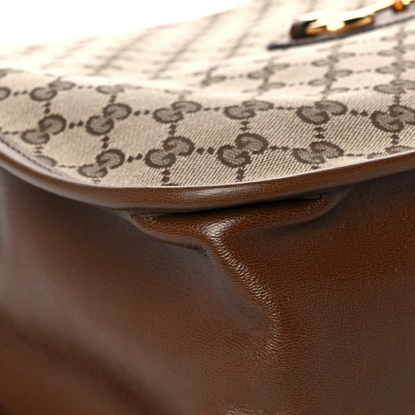 Monogram Calfskin Large Horsebit 1955 Tote Bag Beige Brown Sugar