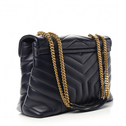 Saint Laurent Calfskin Y Quilted Monogram Medium Loulou Chain Satchel Medium Blue 3 of 11