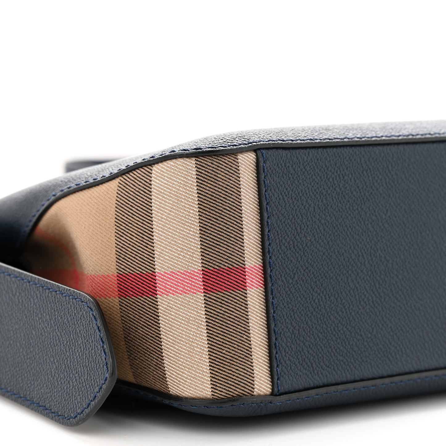 Soft Grain Calfskin House Check Small Helmsley Crossbody Blue Carbon