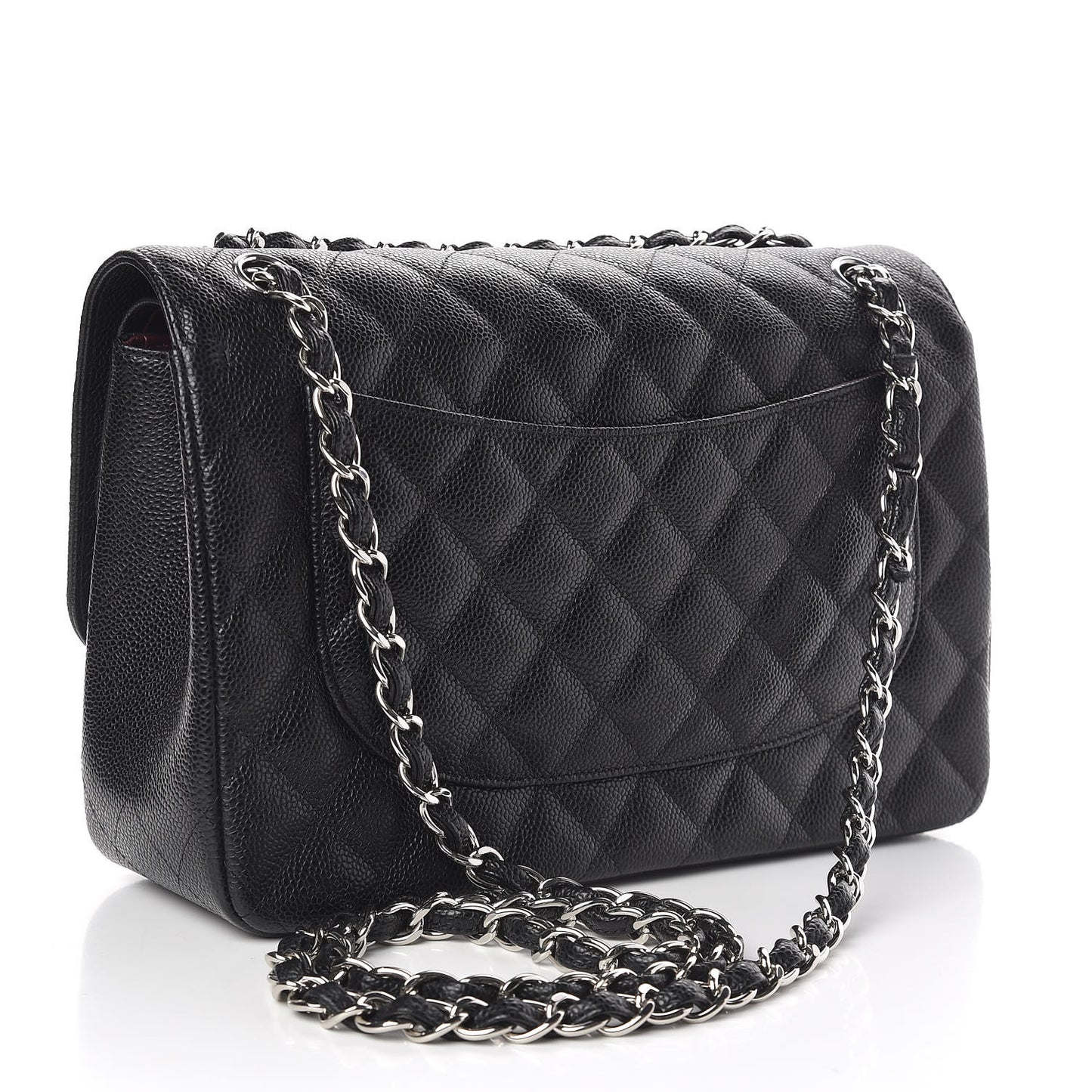 Caviar Quilted Jumbo Double Flap Black