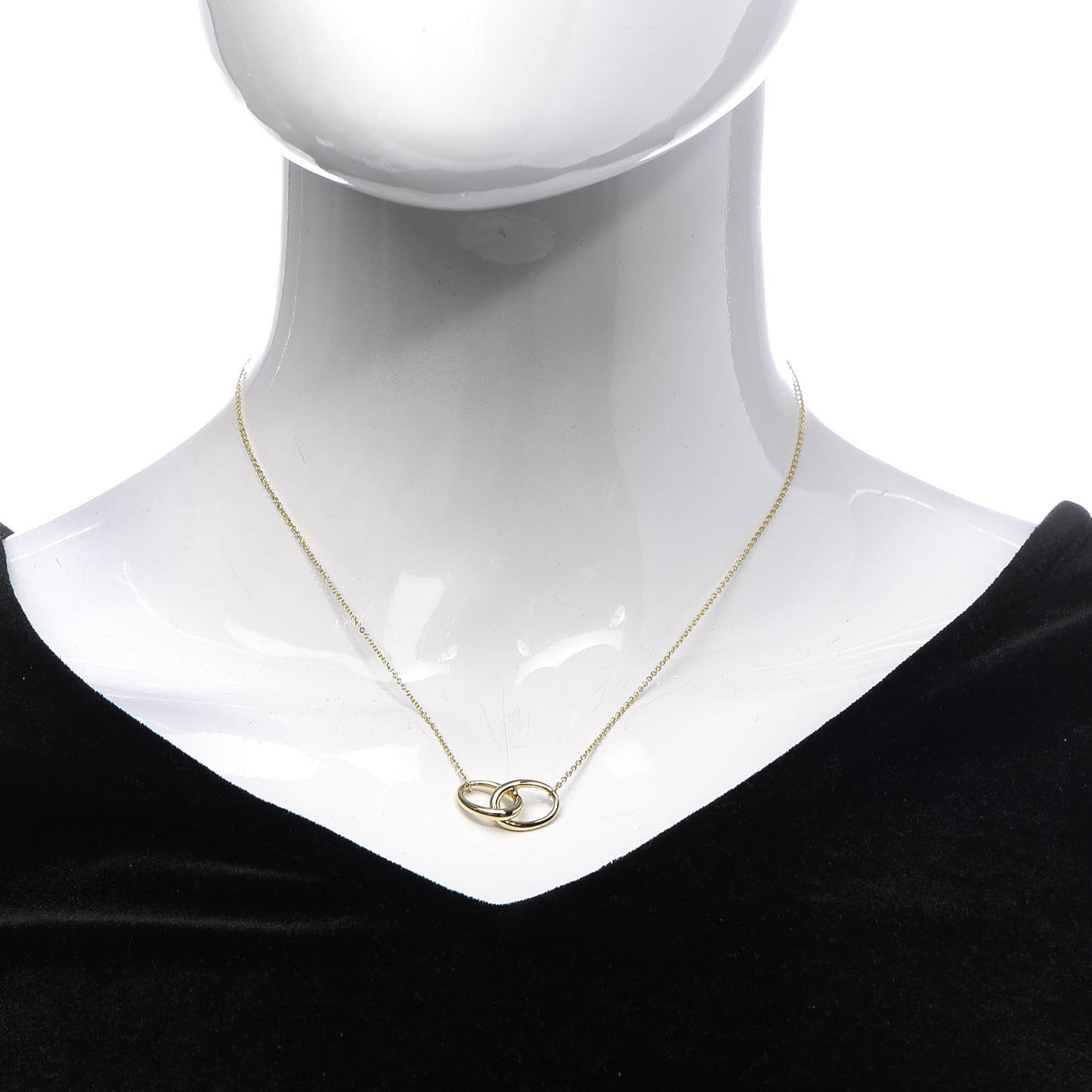 18K Yellow Gold Elsa Peretti Interlocking Ovals Pendant Necklace