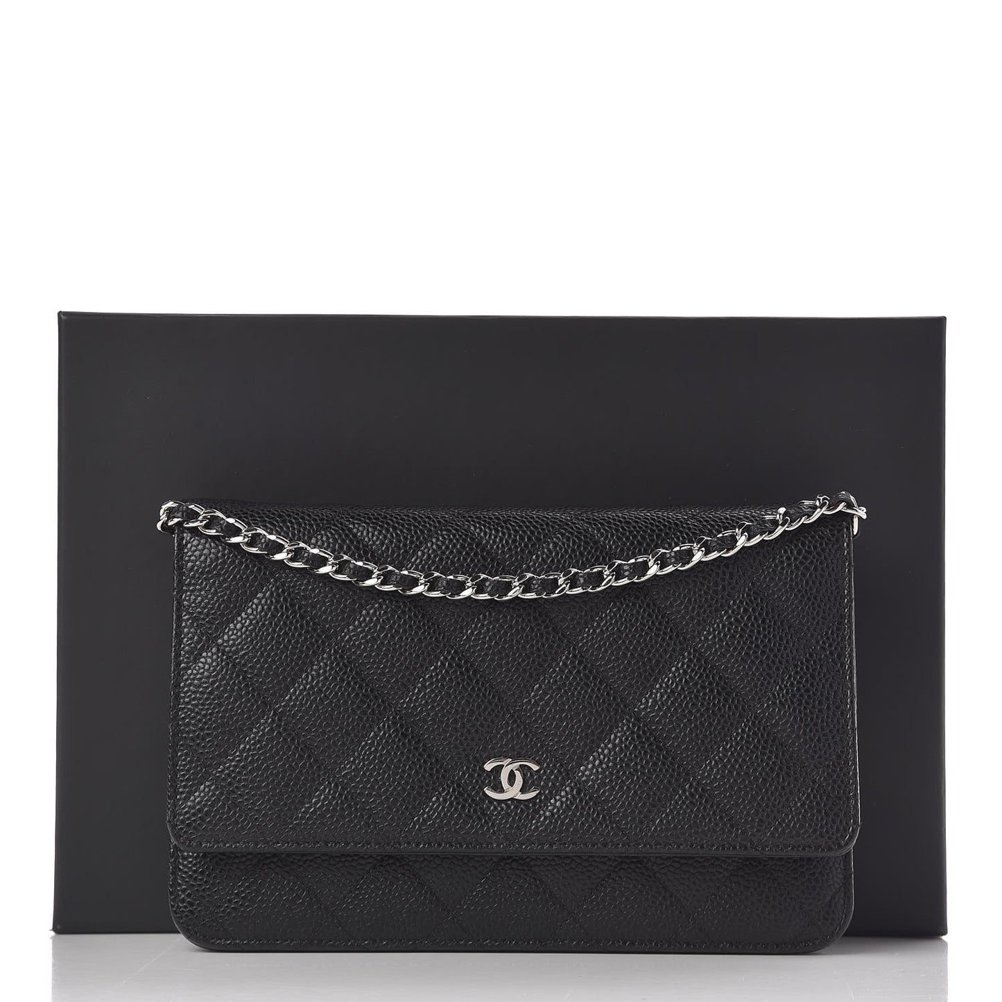 Caviar Quilted Wallet On Chain WOC Black