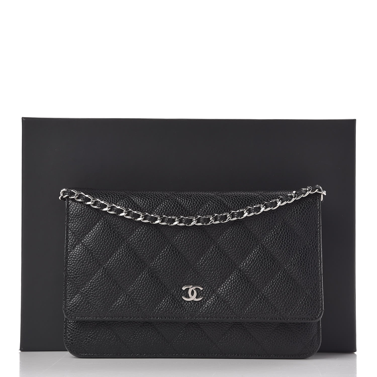 Chanel Caviar Quilted Wallet On Chain WOC Black 12 of 12