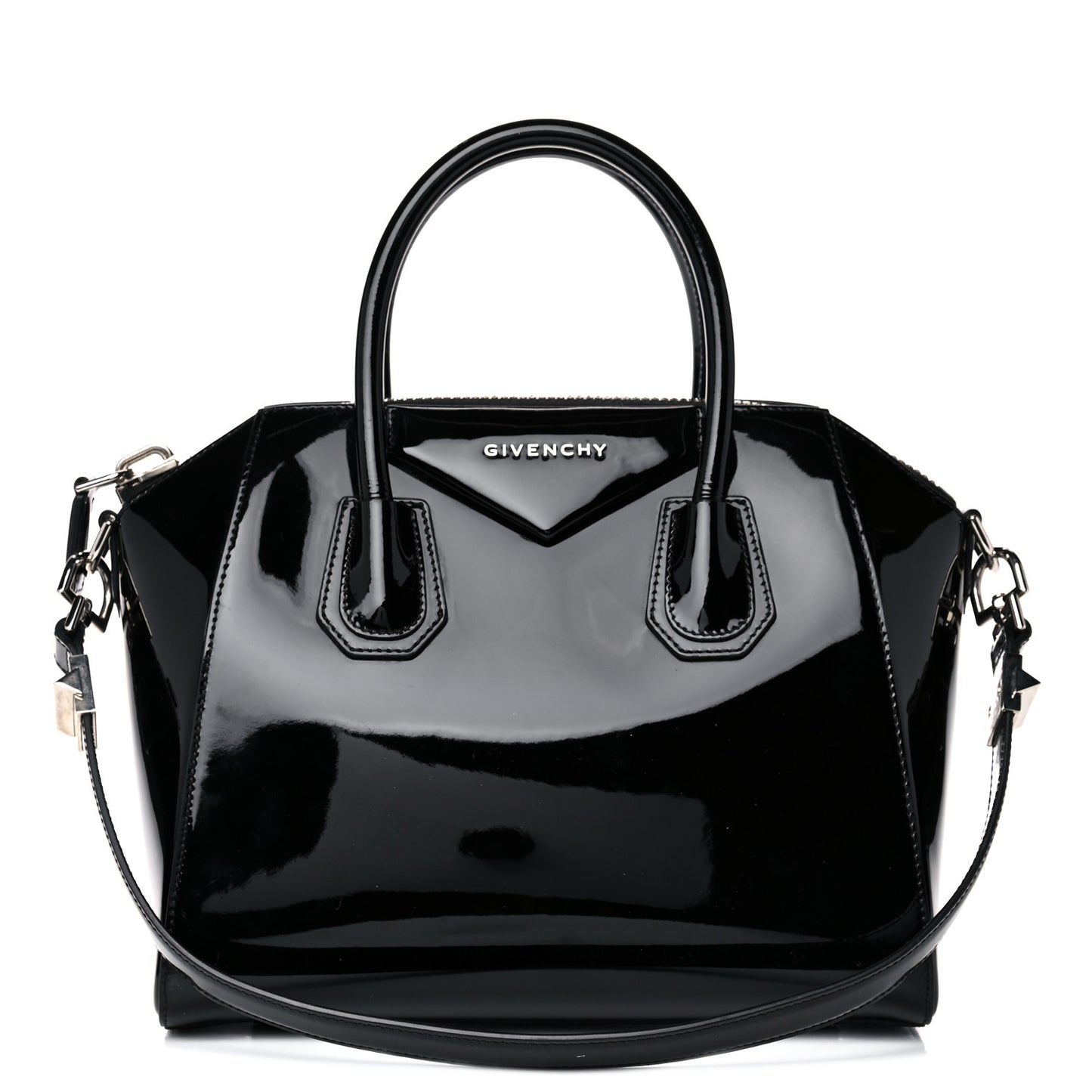Patent Calfskin Small Antigona Black